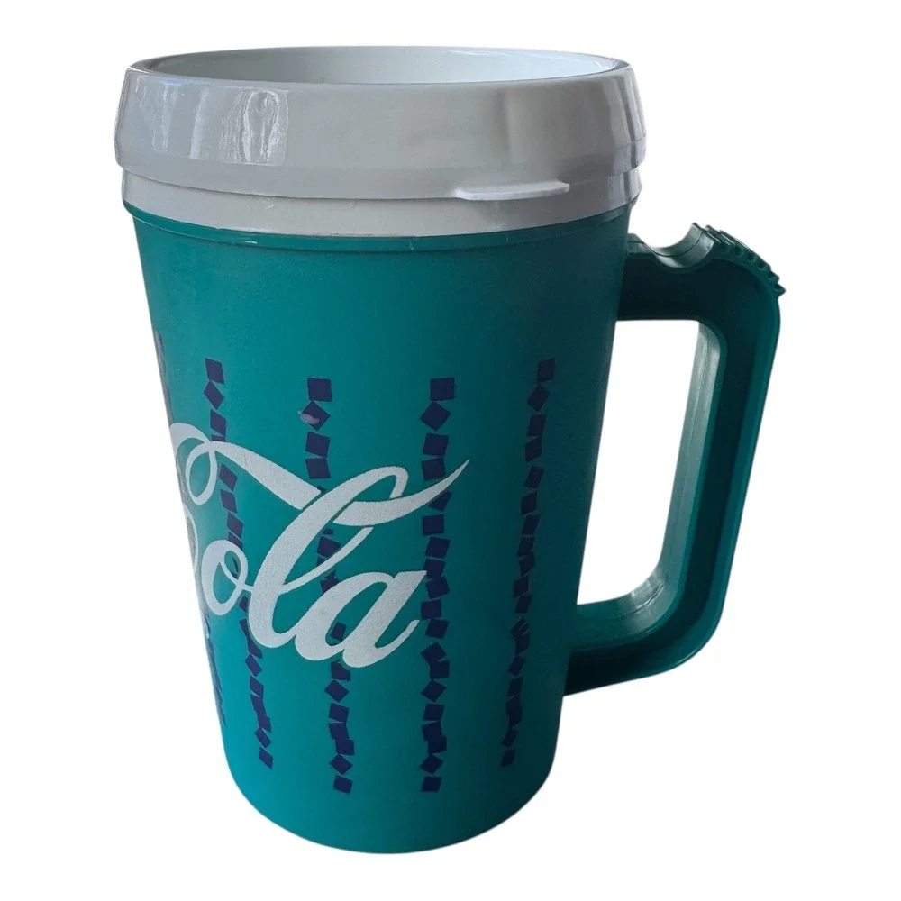 Vintage Coca-Cola 22oz Teal Tumbler 90s Fast Food Promo‎ Cup USA Vaporwave